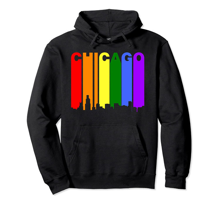 Chicago Illinois LGBTQ Gay Pride Rainbow Skyline Hoodie, T Shirt, Sweatshirt