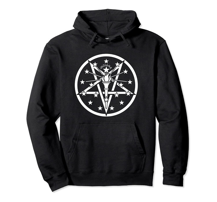 Indiana Occult Torch & Pentagram Graphic Pullover Hoodie, T Shirt, Sweatshirt