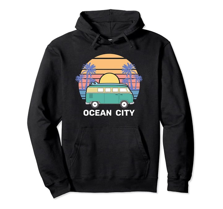Maryland Ocean City Surfer Hoodie, Retro Van Surfing Apparel, T Shirt, Sweatshirt