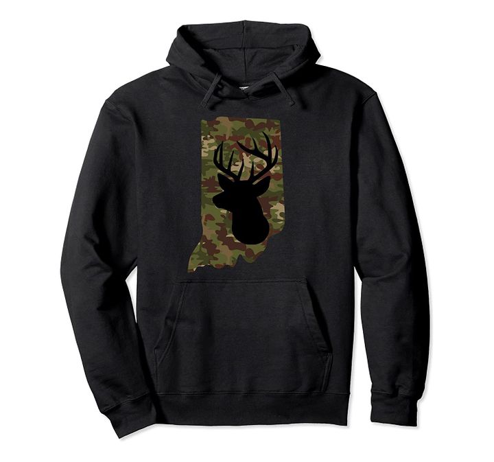 Indiana Deer Hunter Hoodie Camo Camouflage, T Shirt, Sweatshirt