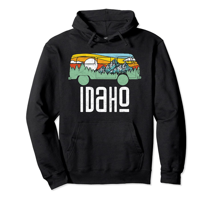 Retro Idaho Outdoor Hippie Van Nature Design Hoodie, T Shirt, Sweatshirt