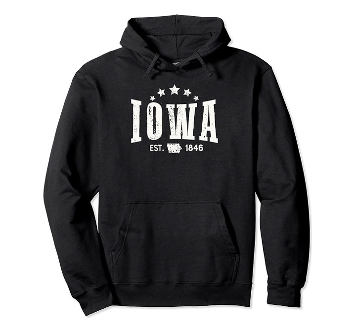 Iowa Vintage Distressed Rodeo Style Home State Pullover Hoodie, T Shirt, Sweatshirt
