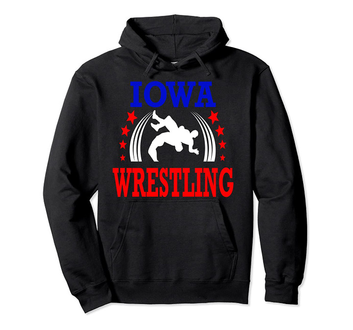 Iowa Wrestling Wrestler Gift Red White Blue Pullover Hoodie, T Shirt, Sweatshirt