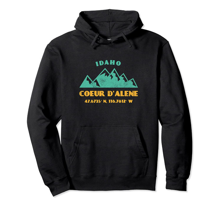 Coeur D'Alene Idaho Hoodie For Hikers, T Shirt, Sweatshirt
