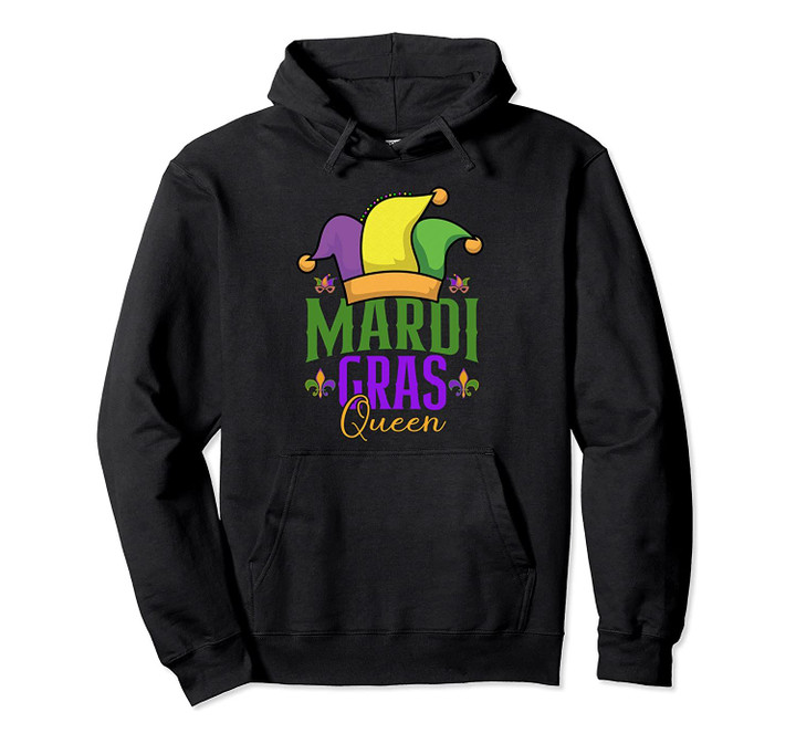 Mardi Gras Queen Jester Fleur de Lis Beads Parade Carnival Pullover Hoodie, T Shirt, Sweatshirt