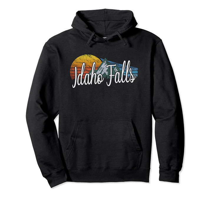 Vintage Idaho Falls ID Souvenir Retro 70's Style Pullover Hoodie, T Shirt, Sweatshirt