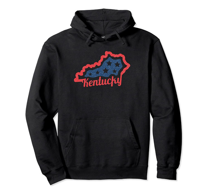 Kentucky State Map Vintage USA Flag - Love Kentucky Pride Pullover Hoodie, T Shirt, Sweatshirt