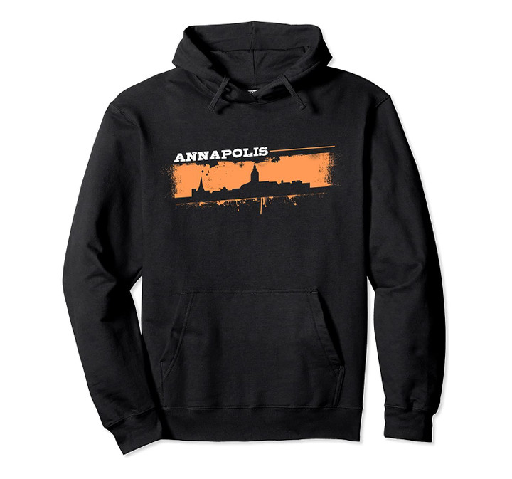 Annapolis Maryland Skyline Retro Grafitti Style Pullover Hoodie, T Shirt, Sweatshirt