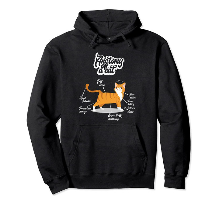 Anatomy of a Cat | Cute Orange Tabby Cat Pullover Hoodie, T Shirt, Sweatshirt