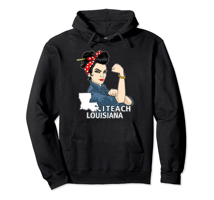 Louisiana Red For Ed Black Hair Strong Teacher Gifts Pullover Hoodie, T Shirt, Sweatshirt
