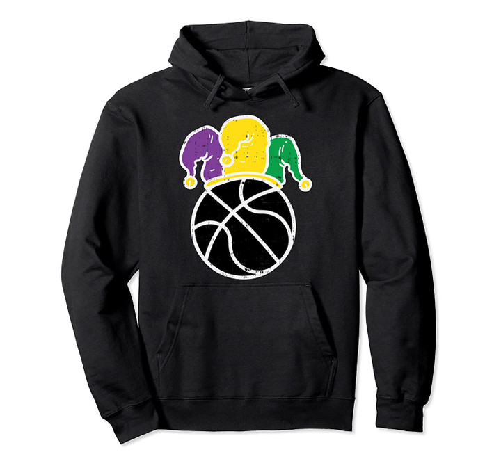 Black Basketball Jester Mardi Gras Sport Player Coach Gift Pullover Hoodie, T Shirt, Sweatshirt