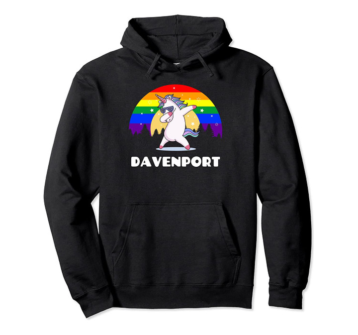 Davenport Iowa - LGBTQ Gay Pride Rainbow Pullover Hoodie, T Shirt, Sweatshirt