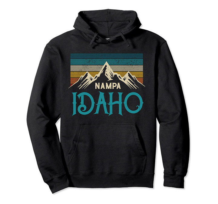 Nampa Idaho Vintage Mountains Souvenir Gift Pullover Hoodie, T Shirt, Sweatshirt
