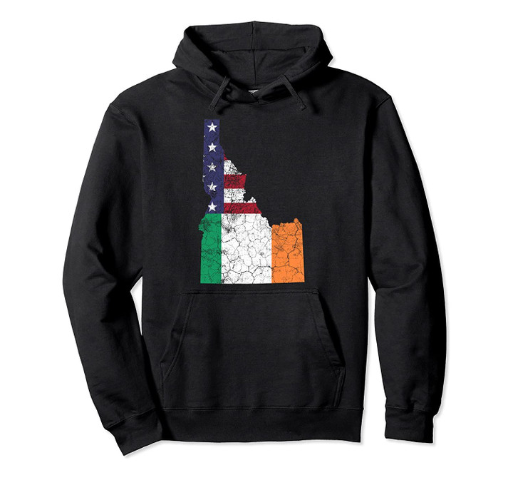 Irish American Flag Idaho St Patrick's Day Vintage USA Gift Pullover Hoodie, T Shirt, Sweatshirt