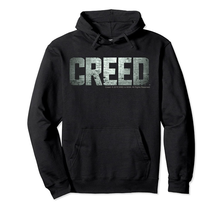 Creed Distressed Silver Movie Logo Pullover Hoodie, T Shirt, Sweatshirt