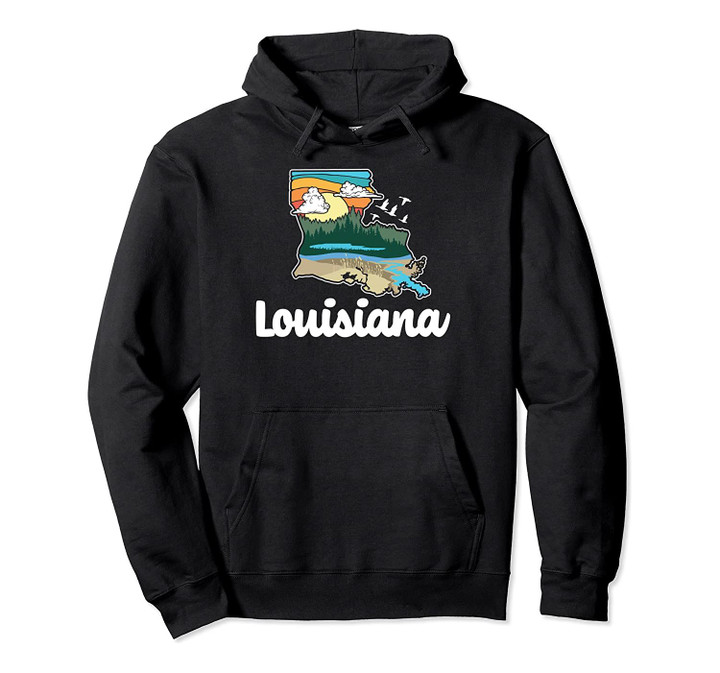 Retro Louisiana Nature & Outside Lover Graphic Pullover Hoodie, T Shirt, Sweatshirt