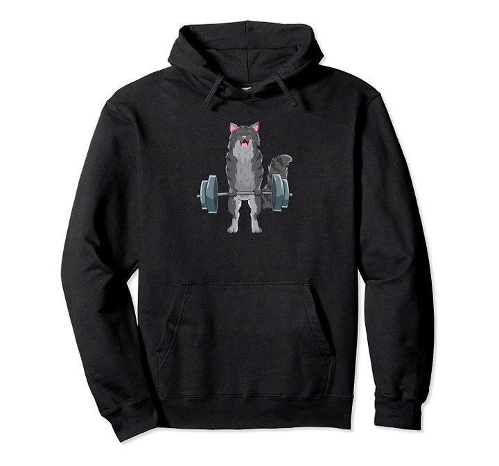 Cat Deadlifting Design Maine Coon Lift Gift Pullover Hoodie, T Shirt, Sweatshirt
