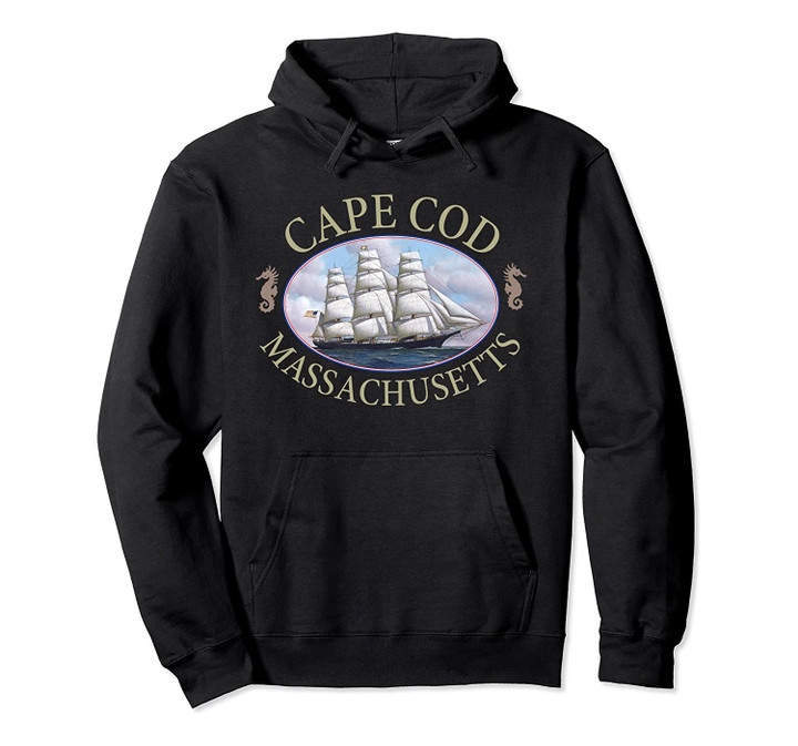 Cape Cod Massachusetts Nautical Pullover Hoodie, T Shirt, Sweatshirt