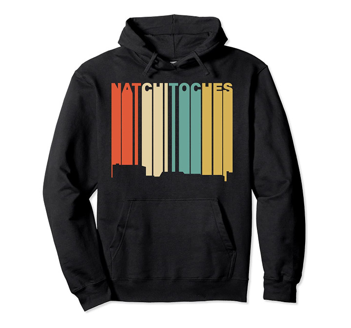 Retro 1970's Style Natchitoches Louisiana Skyline Hoodie, T Shirt, Sweatshirt