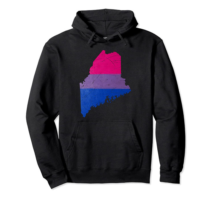 Maine Bisexual Pride Flag Pullover Hoodie, T Shirt, Sweatshirt