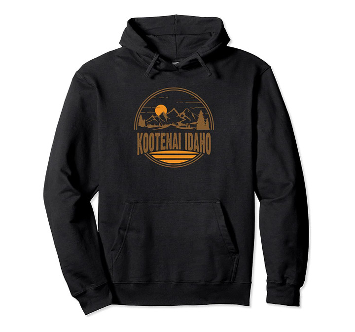 Vintage Kootenai, Idaho Mountain Hiking Souvenir Print Pullover Hoodie, T Shirt, Sweatshirt