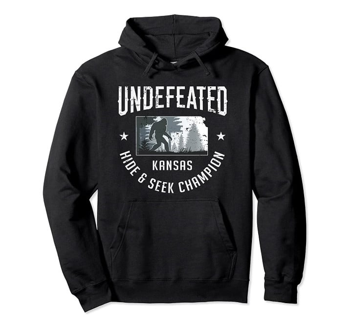 Kansas Bigfoot Shirt Undefeated Hide And Seek Champion Pullover Hoodie, T Shirt, Sweatshirt