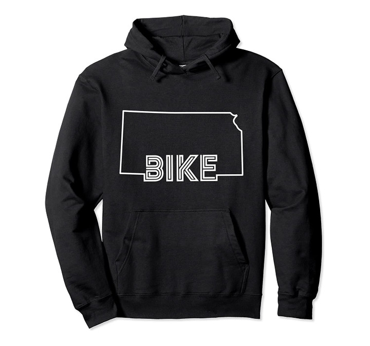 State of Kansas Outline with Retro Bike Text ABN110b Pullover Hoodie, T Shirt, Sweatshirt