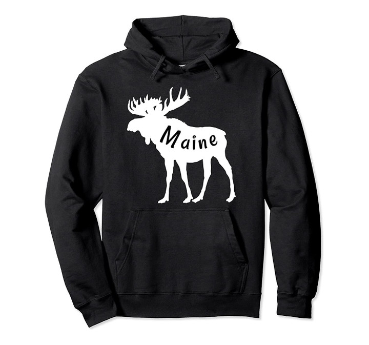 Maine Moose Pullover Hoodie, T Shirt, Sweatshirt