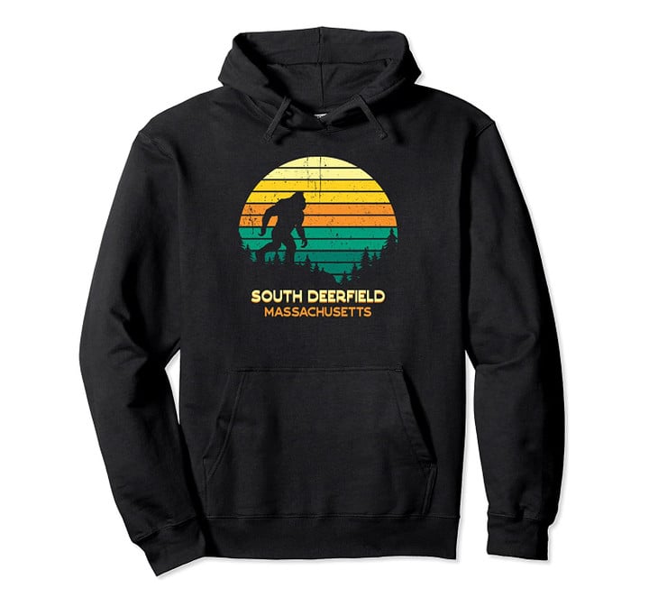 Retro Bayou South Deerfield, Massachusetts Bigfoot Souvenir Pullover Hoodie, T Shirt, Sweatshirt