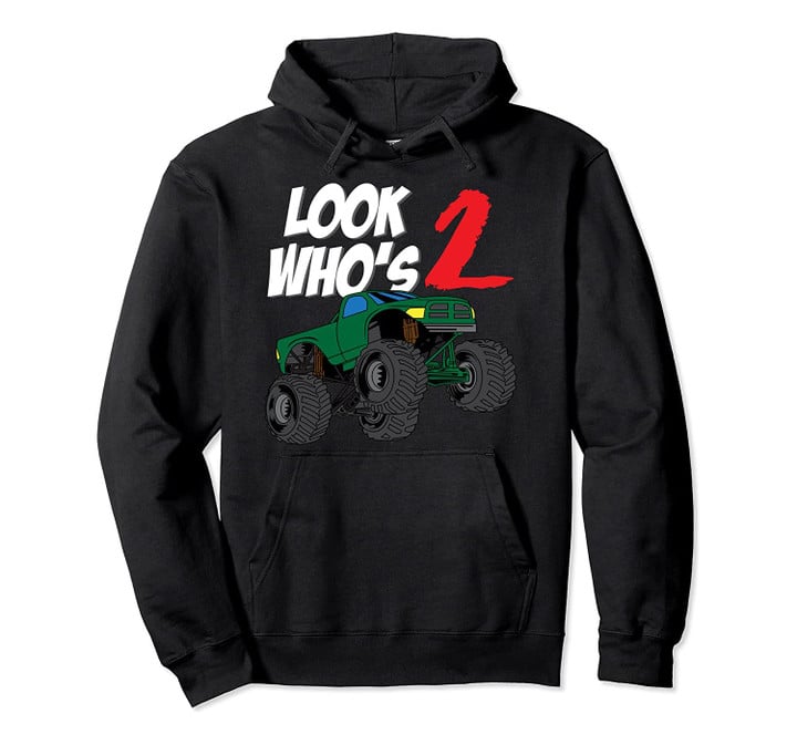 Monster Truck 2nd Birthday for Boys | 2 year old Gift Pullover Hoodie, T Shirt, Sweatshirt