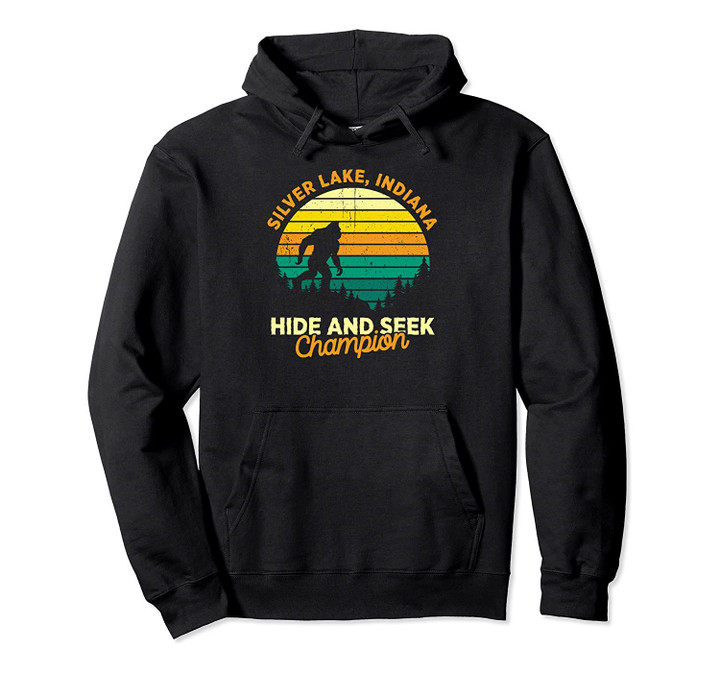 Retro Silver Lake, Indiana Big foot Souvenir Pullover Hoodie, T Shirt, Sweatshirt
