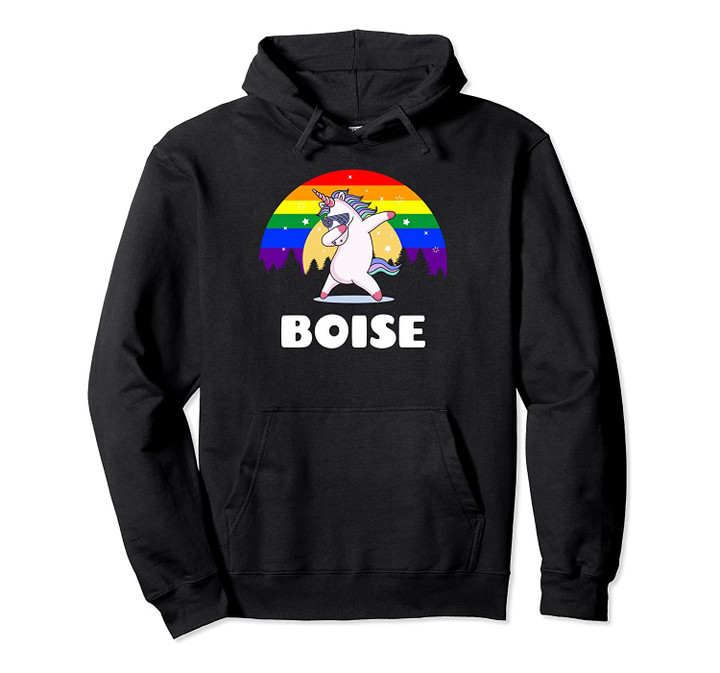 Boise Idaho - LGBTQ Gay Pride Rainbow Pullover Hoodie, T Shirt, Sweatshirt