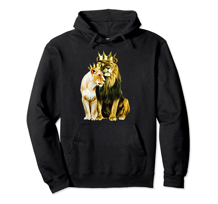 King Lion Crown Queen Lioness Crown Pullover Hoodie, T Shirt, Sweatshirt