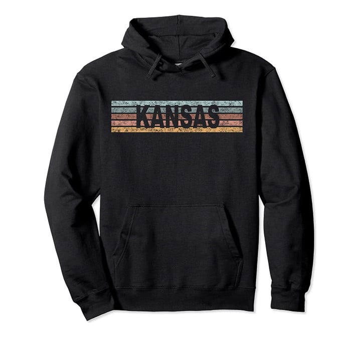 Kansas KS USA Retro Pullover Hoodie, T Shirt, Sweatshirt