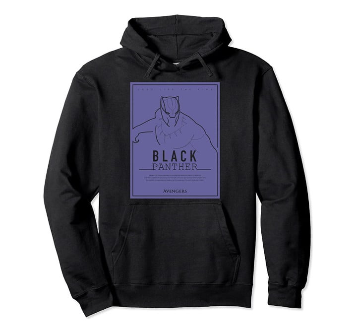 Marvel Black Panther Outlined Movie Poster Pullover Hoodie, T Shirt, Sweatshirt