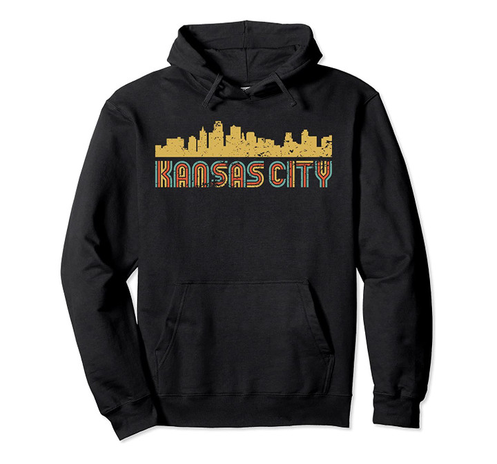 Vintage Retro Kansas City Kansas Skyline Pullover Hoodie, T Shirt, Sweatshirt