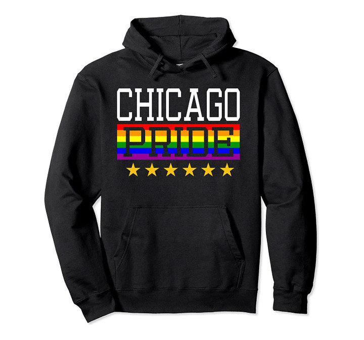 Chicago Pride Gay Lesbian Queer LGBT Rainbow Flag Illinois Pullover Hoodie, T Shirt, Sweatshirt