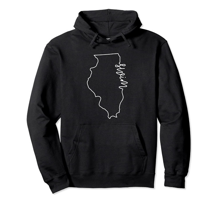 State of Illinois Outline with Swim Script ABN507b Pullover Hoodie, T Shirt, Sweatshirt