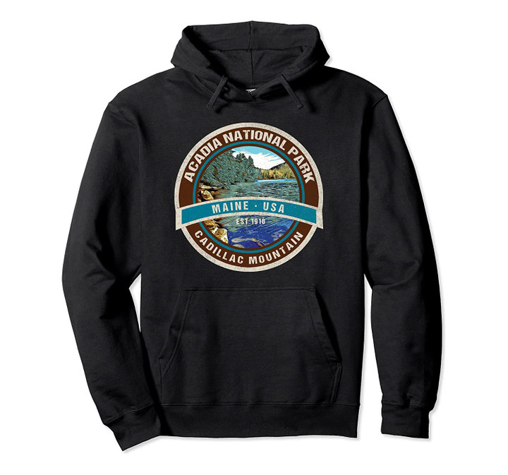 Acadia National Park Maine Retro Cadillac Mountain Souvenir Pullover Hoodie, T Shirt, Sweatshirt