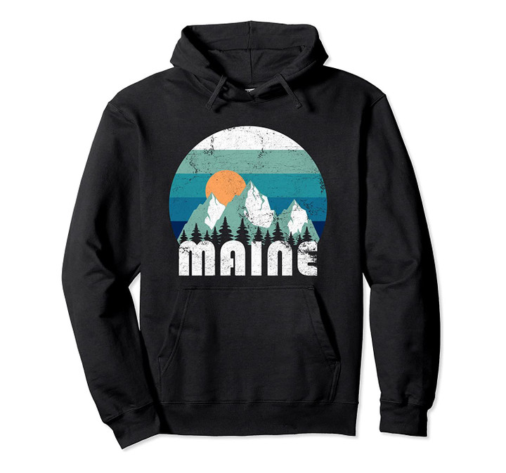 Maine State Retro Vintage Pullover Hoodie, T Shirt, Sweatshirt