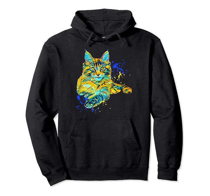Colorful Maine Coon Big Cat Love Bigger Cats Cute Mom Gift Pullover Hoodie, T Shirt, Sweatshirt