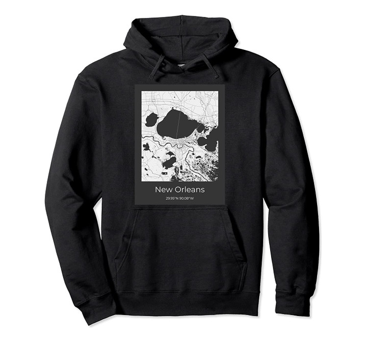 Official New Orleans City Map Pullover Hoodie, T Shirt, Sweatshirt