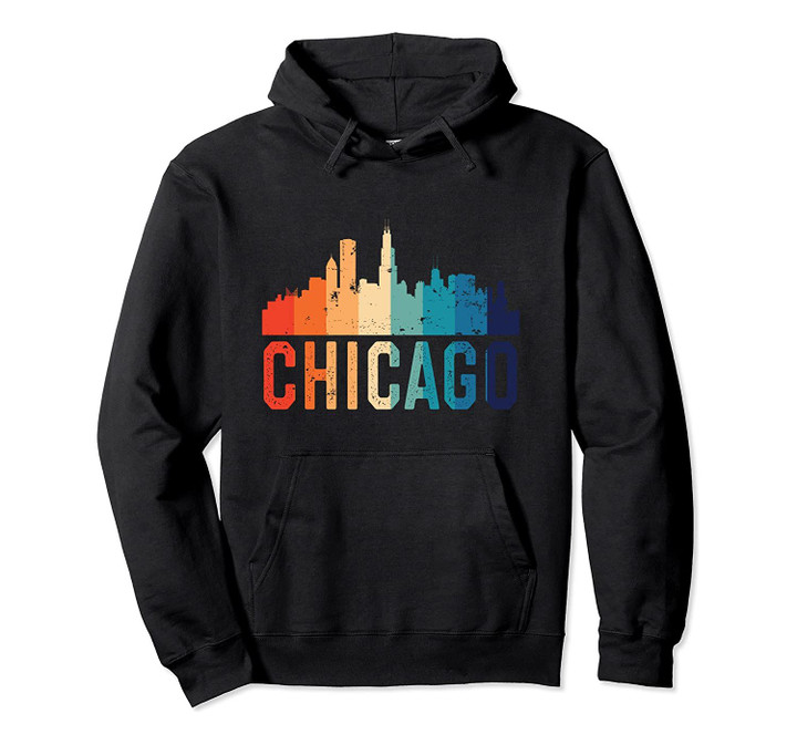 Chicago Skyline City Silhouette Illinois Pride Pullover Hoodie, T Shirt, Sweatshirt