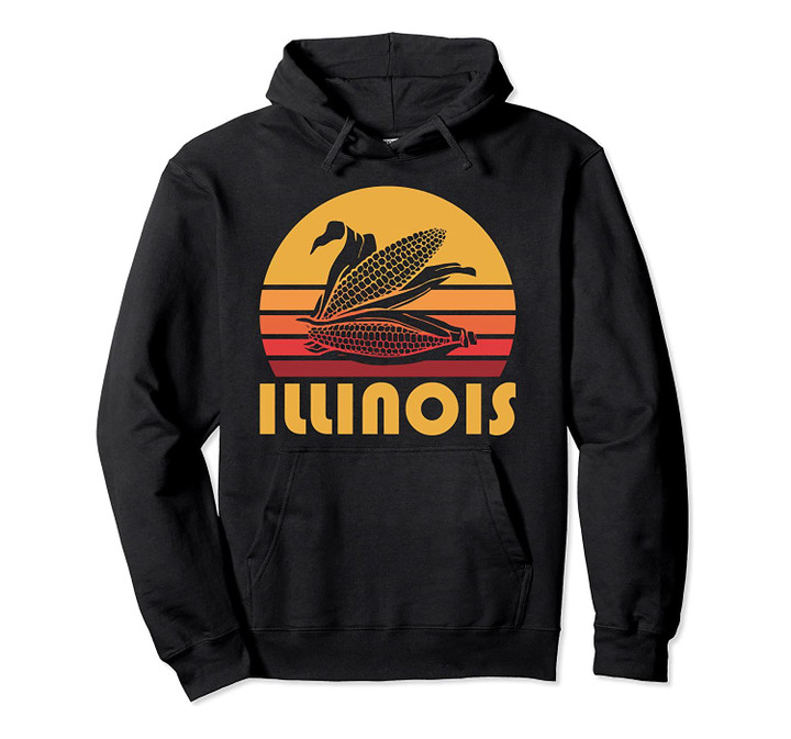 Retro Illinois Corn Vintage Maize Farming Pullover Hoodie, T Shirt, Sweatshirt