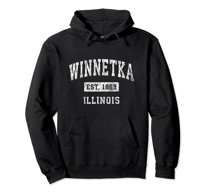 Winnetka Illinois IL Vintage Established Sports Design Pullover Hoodie, T Shirt, Sweatshirt