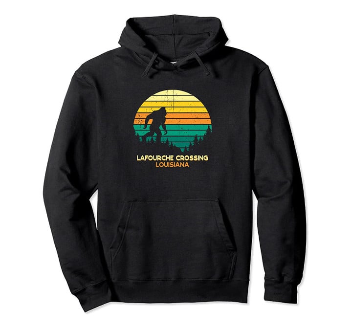 Retro Lafourche Crossing, Louisiana Bigfoot Souvenir Pullover Hoodie, T Shirt, Sweatshirt