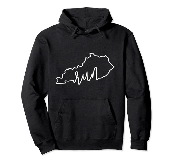 State of Kentucky Outline with Run Script ABN311b Pullover Hoodie, T Shirt, Sweatshirt