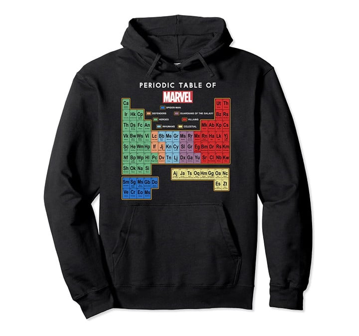 Marvel Ultimate Periodic Table Of Elements Graphic Hoodie, T Shirt, Sweatshirt