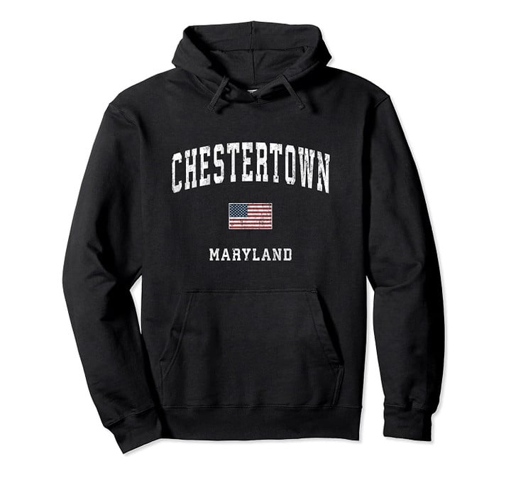 Chestertown Maryland MD Vintage American Flag Sports Design Pullover Hoodie, T Shirt, Sweatshirt