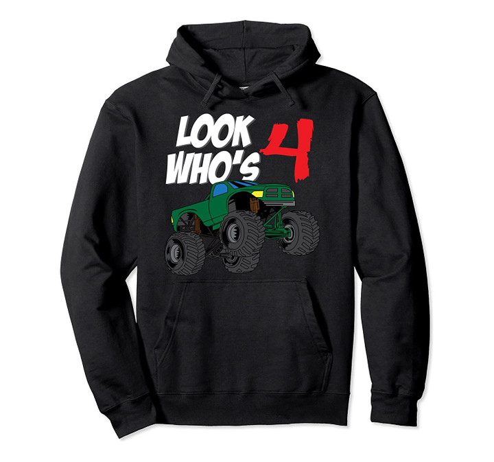 Monster Truck 4th Birthday for Boys | 4 year old Gift Pullover Hoodie, T Shirt, Sweatshirt
